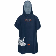 TWF Towel Poncho Long Navy Shark Kids